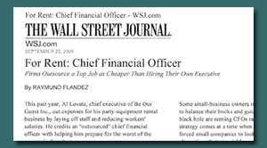 Outsourced CFO article from Wall Street Journal